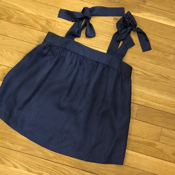 J. Crew Tops - J.Crew Silk Polka-dot tie tank